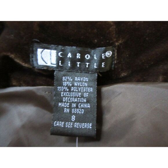 Carole Little Brown Velvet Long Gypsy Skirt Hand-Beaded Sequins Hippie Sz 8 NEW - Picture 6 of 9